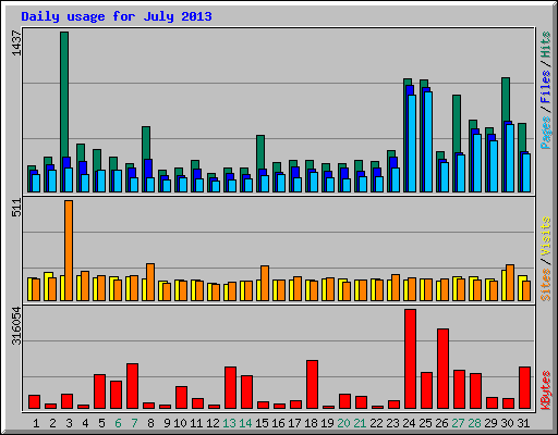 Daily usage for July 2013