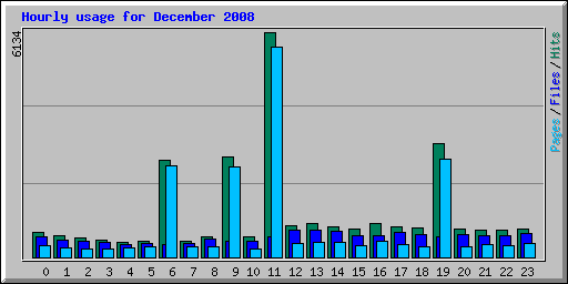 Hourly usage for December 2008
