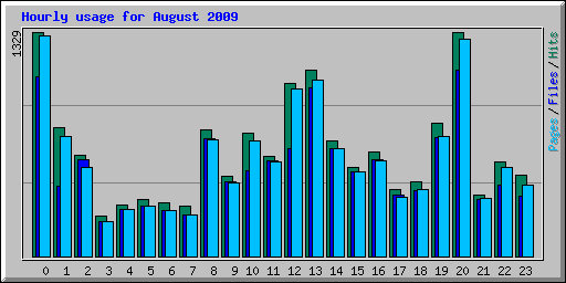 Hourly usage for August 2009
