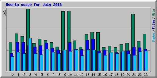 Hourly usage for July 2013