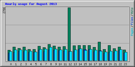 Hourly usage for August 2013