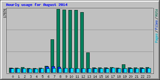 Hourly usage for August 2014