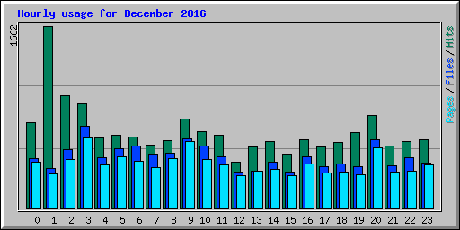 Hourly usage for December 2016
